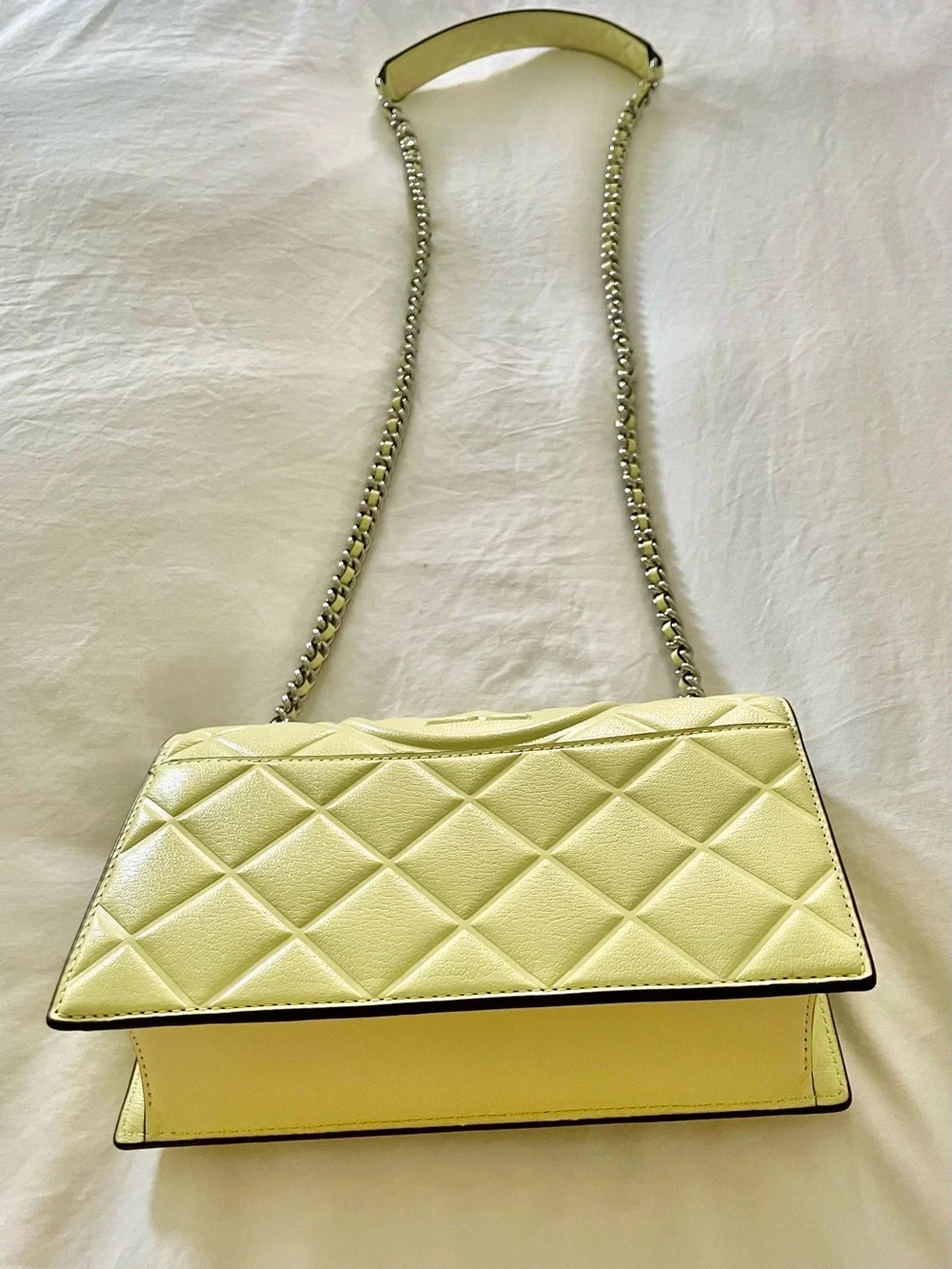 Tory Burch Fleming Soft Convertible Shoulder Bag Quilted Leather Yellow